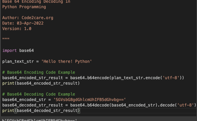 Base64 Encoding Decoding In Python Programming | Code2care